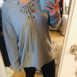 Lace up hoodie